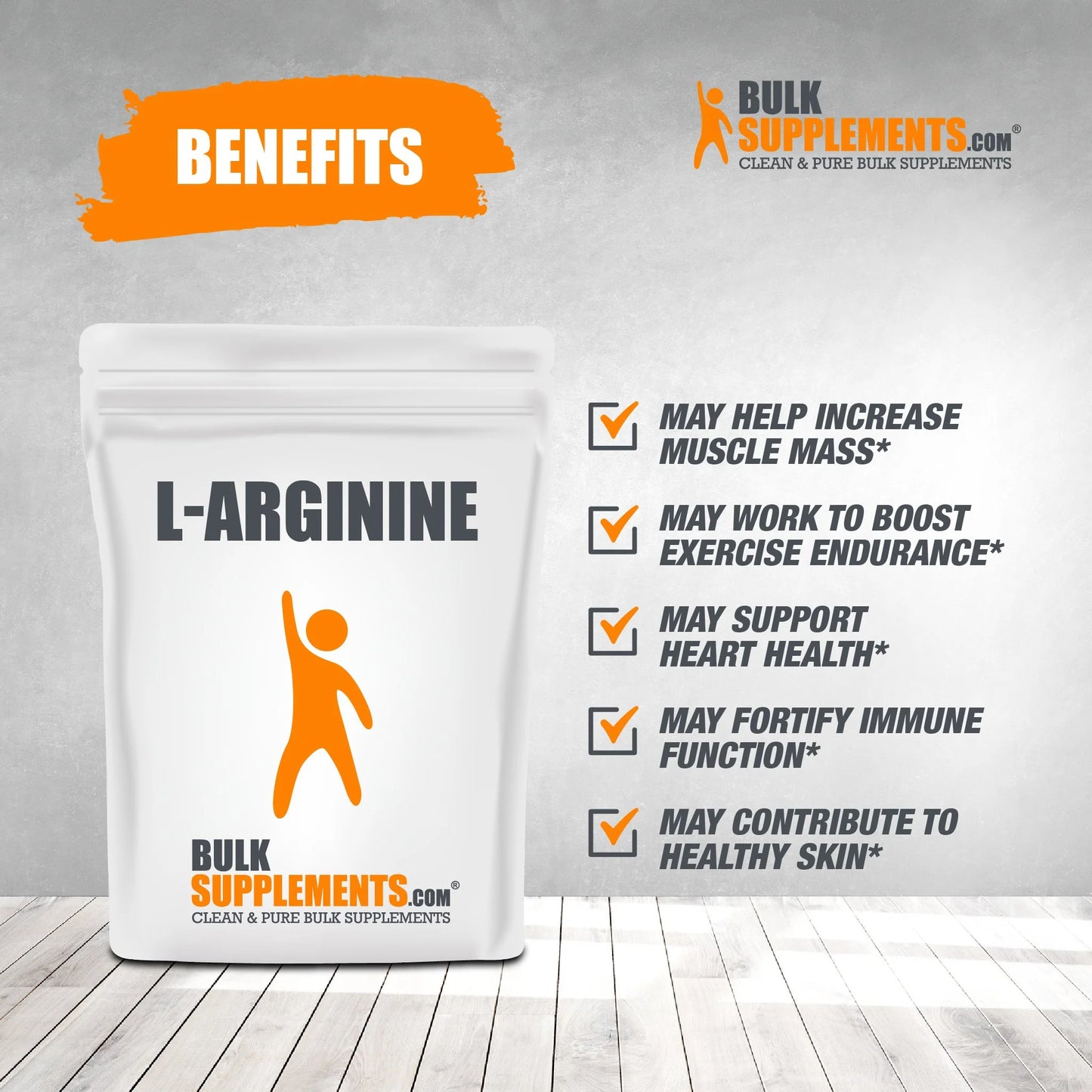 Bulksupplements L-Arginine Powder - 1G per Serving - 100 Grams (3.5 Oz) - 100 Servings